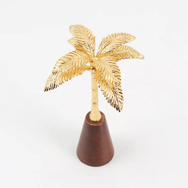 Light luxury metal palm tree coconut tree ornament new Chinese model room study office entrance bogu frame decoration