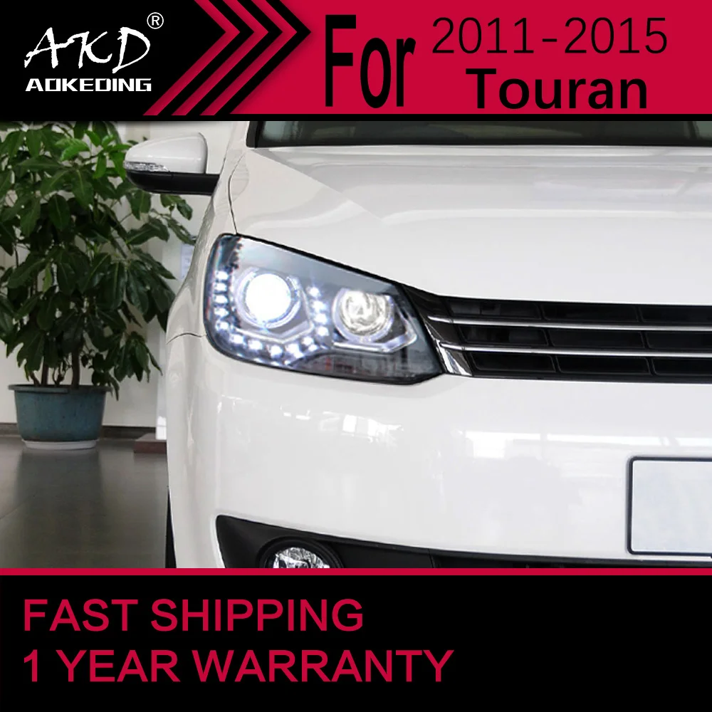 Car Lights for VW Touran Headlight 2011-2015 Touran Head Lamp Drl Projector Lens Automotive Accessories