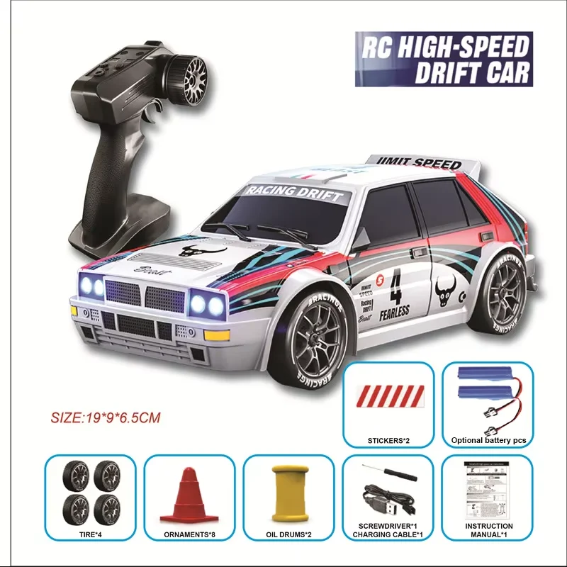 2026 New 4WD RC Car 1:24 Scale Four-wheel Drive Drift With Two Speed Settings 20 km/h LED Light Children Toys Rechargeable SG204
