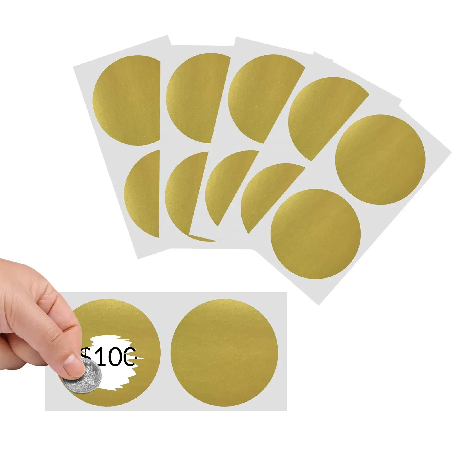 

Gold 50*50pcs/Bag Scratch Off Sticker Labels DIY Make Your Own Lottery ticket Games Scratch Off Stickers