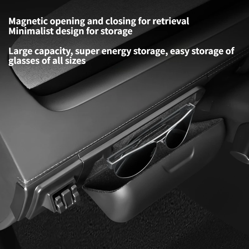 Boîte à lunettes de tableau de bord pour Tesla modèle Y Juniper 2025, porte-gobelet, boîte de rangement multifonctionnelle pour lunettes de soleil, accessoires d'intérieur