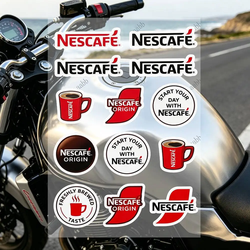 N-Nescafe Reflective Motorcycle Stickers Waterproof Vinyl Decals For Motorbike Helmet Fuel Tank Bike view 6