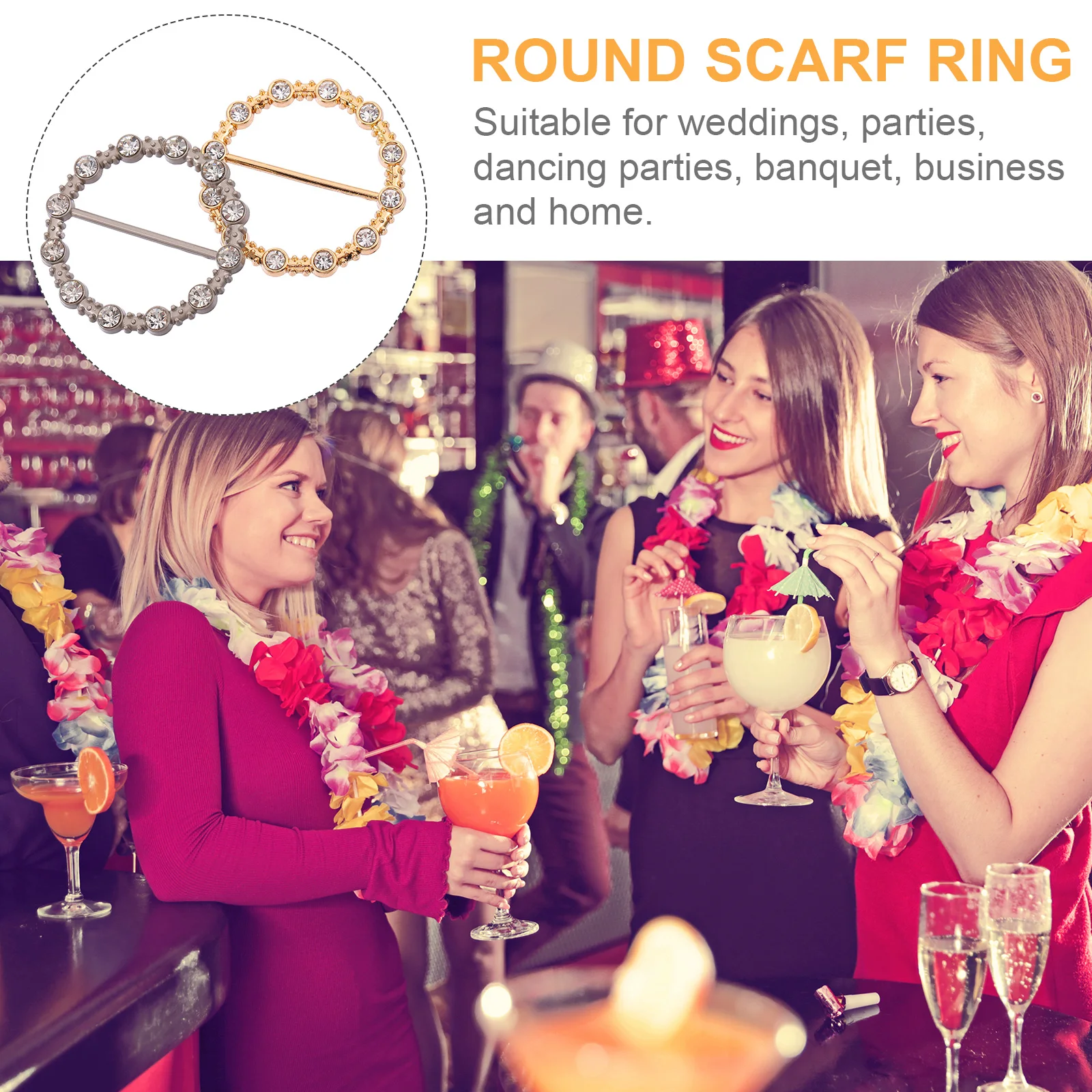 

2 Pcs Clothes Button Fashion Scarf Decorative Clips Dual Purpose Buckle Zinc Alloy Clasp Shawl