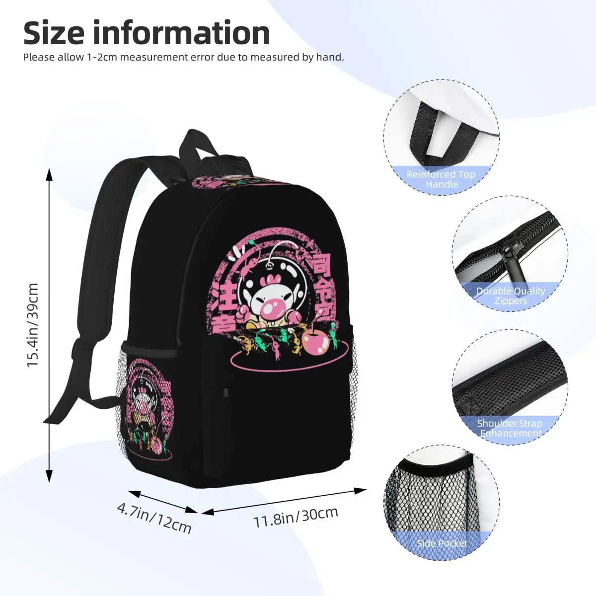 Pikmin Ready Lets Go Backpack Student BookBag Children School Bag Computer Shoulder Bags for Men Women
