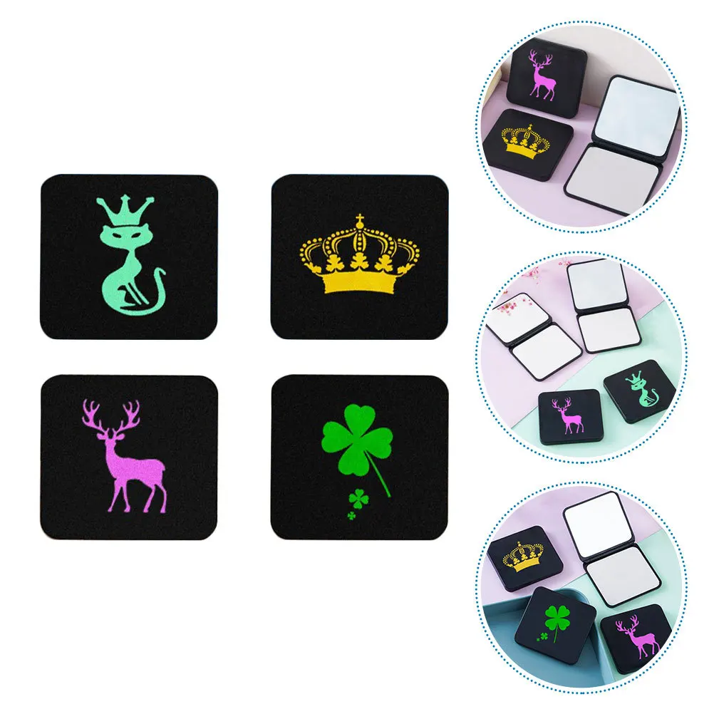Mini miroirs de maquillage compacts portables, légers, pliables, pour voyage, petit miroir de maquillage, 4 pièces
