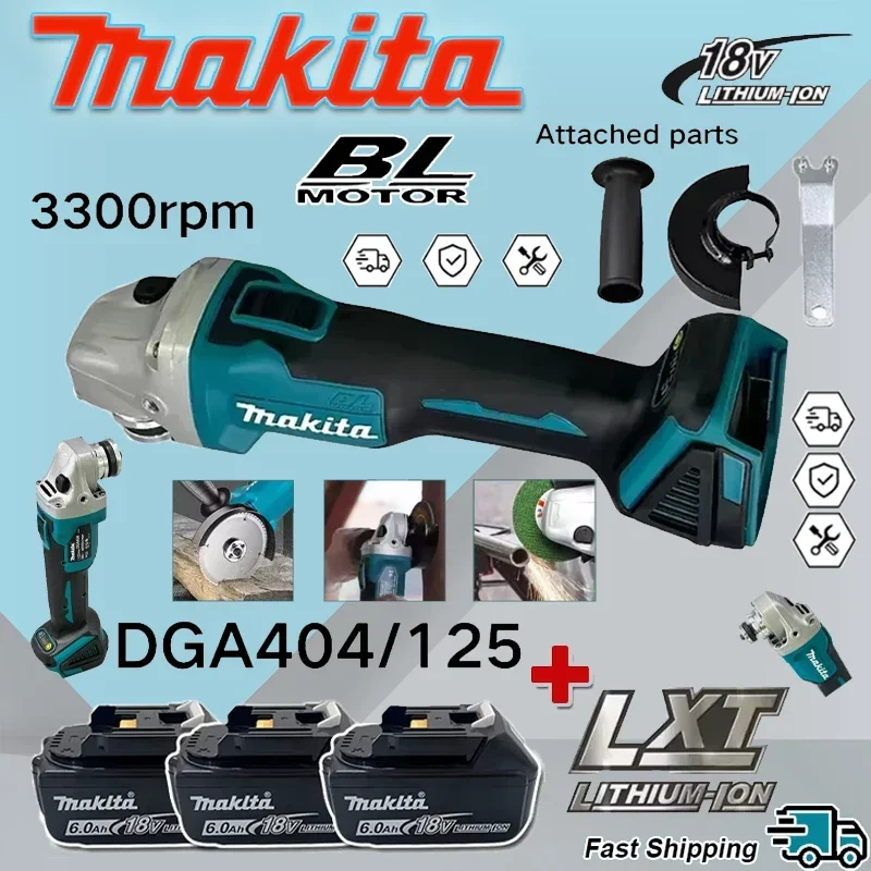

Аккумуляторная угловая шлифовальная машина Makita DGA404 125/100 мм, бесщеточная, литиевая, высокомощная, для резки и полировки