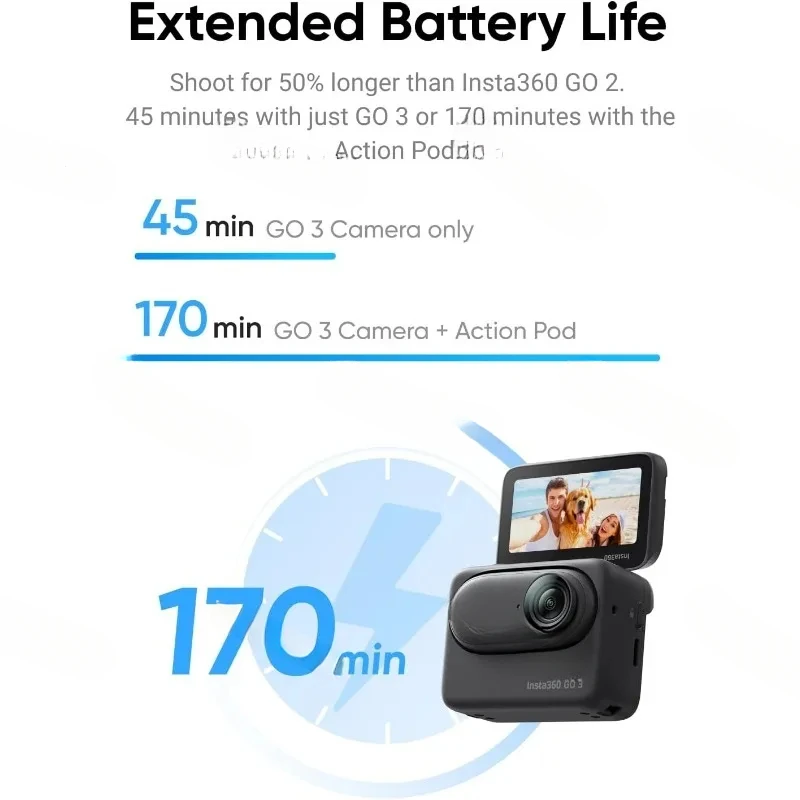 360 GO 3 128GB – Vlogging , Vloggers With Flip Touchscreen, Small, Light And Portable Action Camera, Mount Anywhere