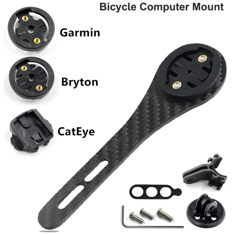 Bicycle Computer Mount Carbon Fiber MTB/ Road Bike Computer Stopwatch Speedometer Mount Holder For Garmin Cateye Bryton Gopro