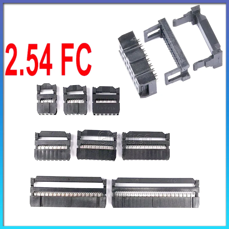 10PCS/Lot FC 6/8/10/12/14/16/18/20/30/40/50 Pins Female Header IDC Socket Connector 2.54mm Pitch For Ribbon Cable Connector