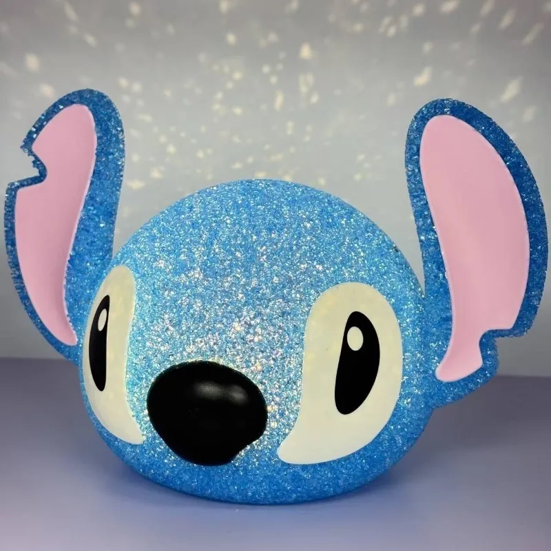 Lilo & Stitch proyección de partículas luz nocturna dibujos animados Lilo y Stitch muñeca 3d lámpara de lectura Usb lámpara de escritorio creativa para regalos de niños