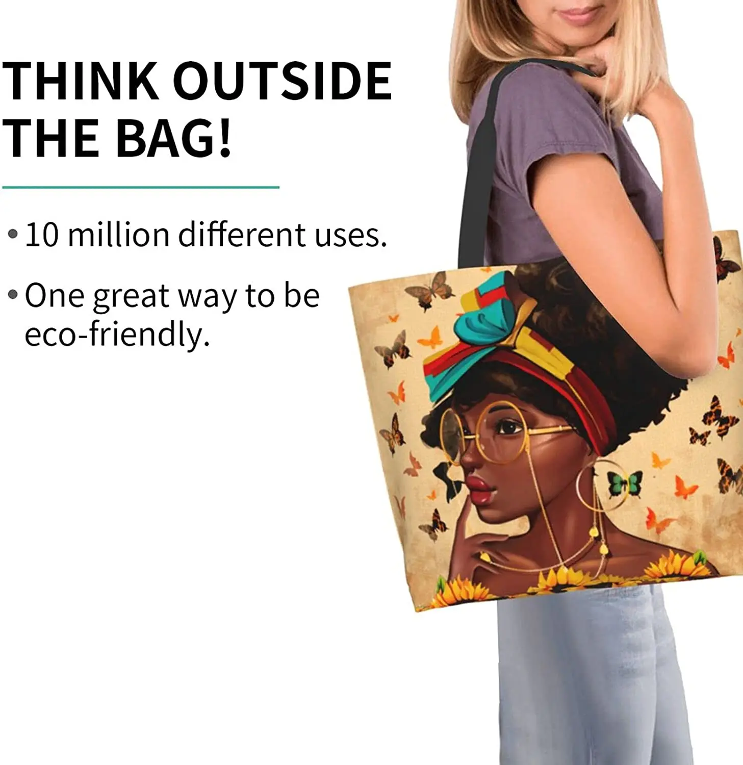 Girl In Denim Jacket Shoulder Bag 3d Printed Tote Bag Shopping Bag Canvas Tote Bag For Womans