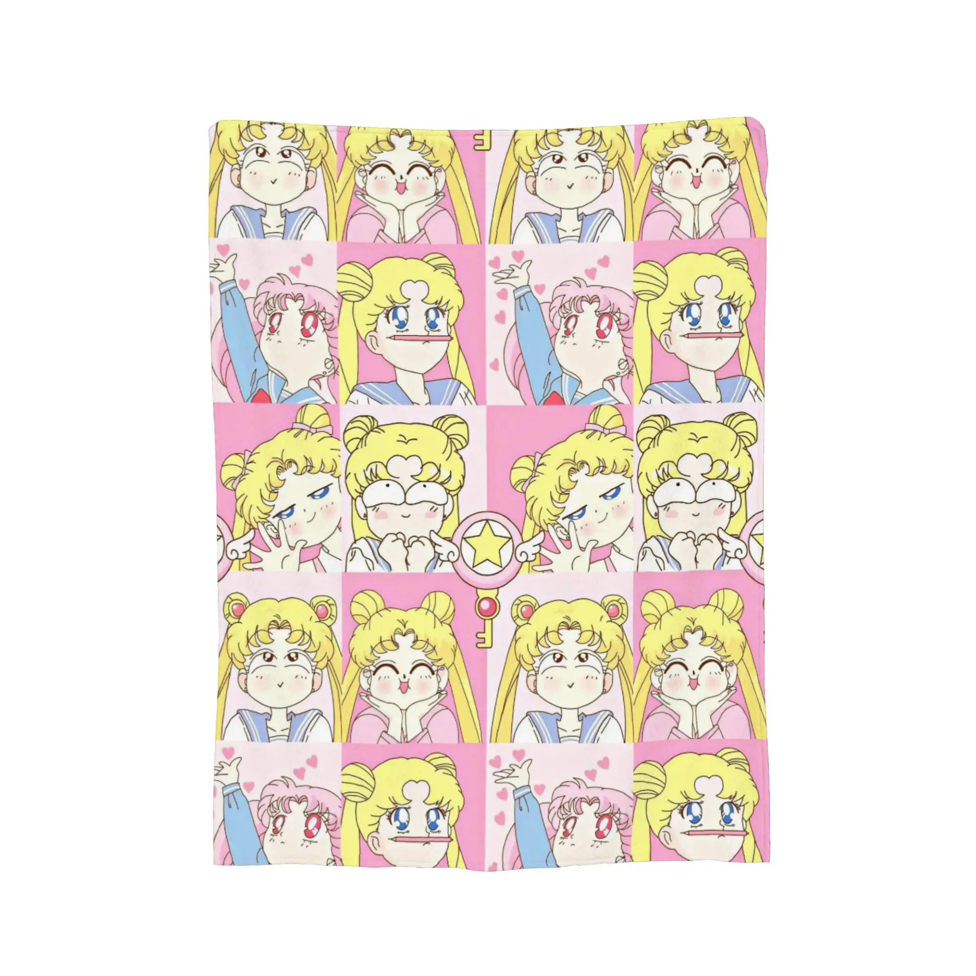 Anime S-Sailors M-Moons Blankets Flannel Spring/Autumn  Multi-function Soft Throw Blankets for Home Travel Plush Thin Quilt