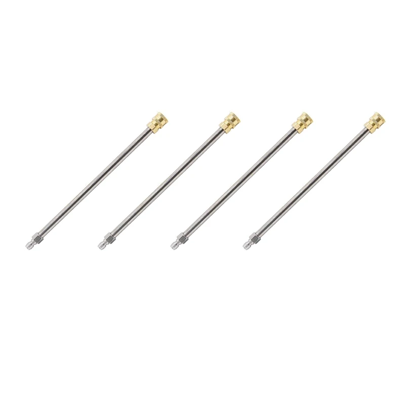 4X Pressure Washer Extension Rod 17-Inch Stainless Steel 1/4 Inch Quick-Connect Electric Washer Nozzle