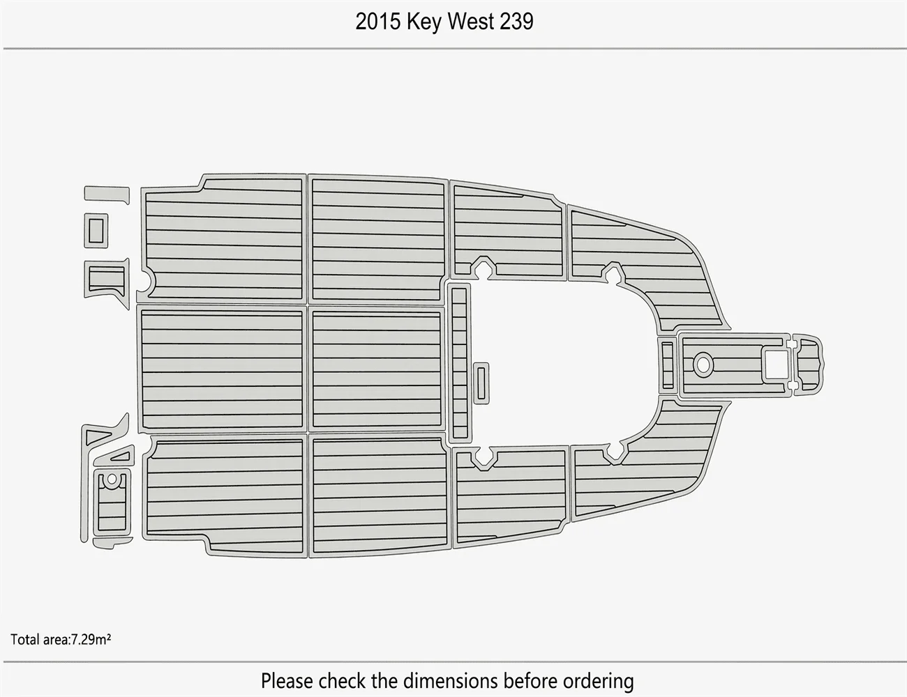 Non-Slip EVA Faux Teak Marine Mat Self-Adhesive 6mm Yacht Cockpit Pad for 2015 Key West 239 Boat Decking Easy Install