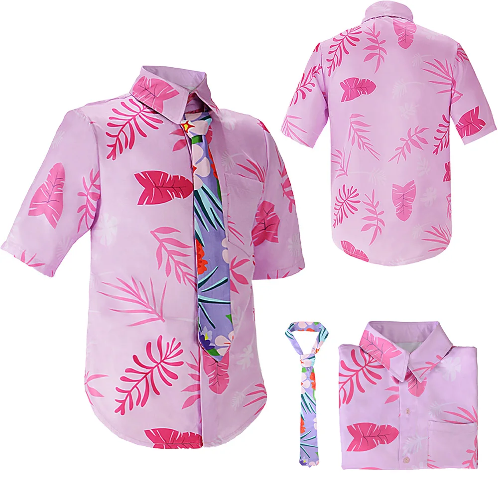 

Cartoon Zoo Cosplay Nick Pink Shirt and Tie Costume Halloween Carnival Party Suits Outfit Roleplay Clothing For Men Male Adult