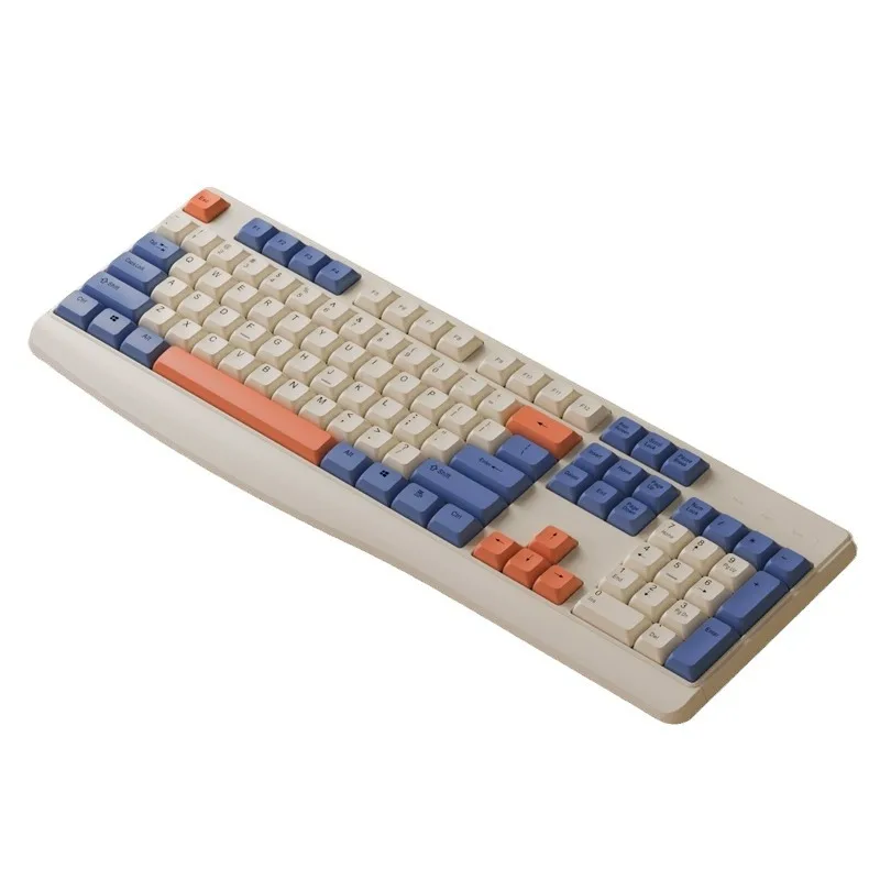 

Проводные по цвету высокоценные колпачки для клавиш, механические ощущения, бесшумный набор клавиатуры и мыши, настольное компьютерное офисное оборудование