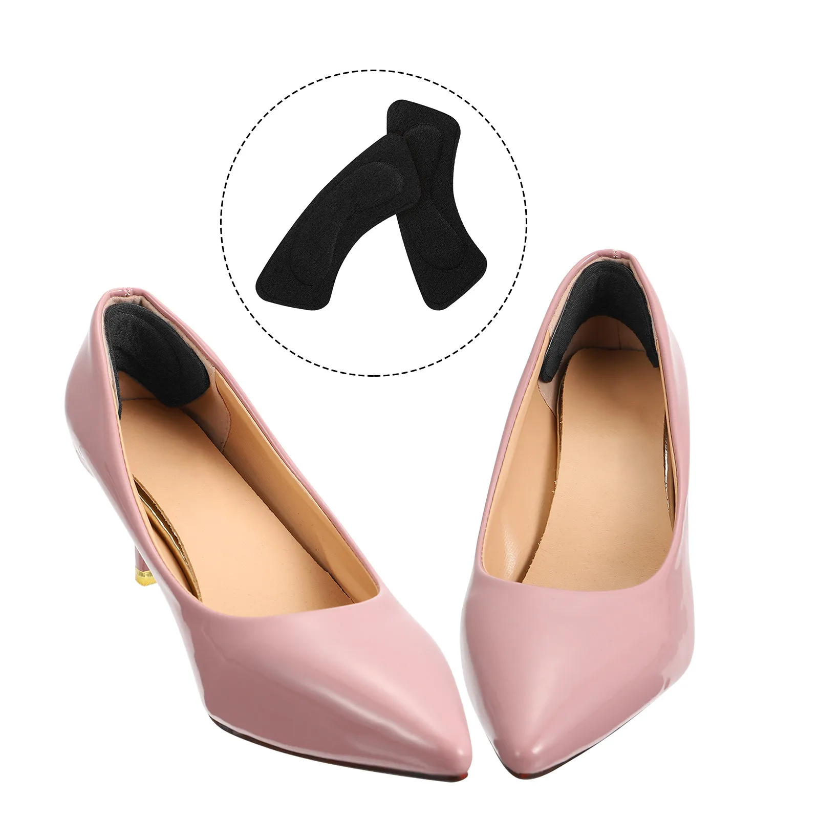 8Pairs Heelpiece Stickers Thickened Cushioning Pads Foot Protector Prevent Foot Pain and Slipping for High Heels Shoes
