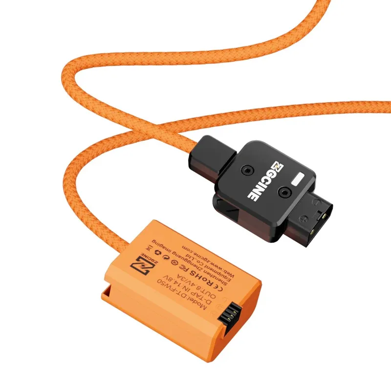 ZGCINE DT-FW50 D-Tap إلى NP-FW50 بطارية الدمية مع كابل سلك مضفر لسوني zv-e10 A7 A7M2 A7R2 A7S2 A6000 A6300 A6500