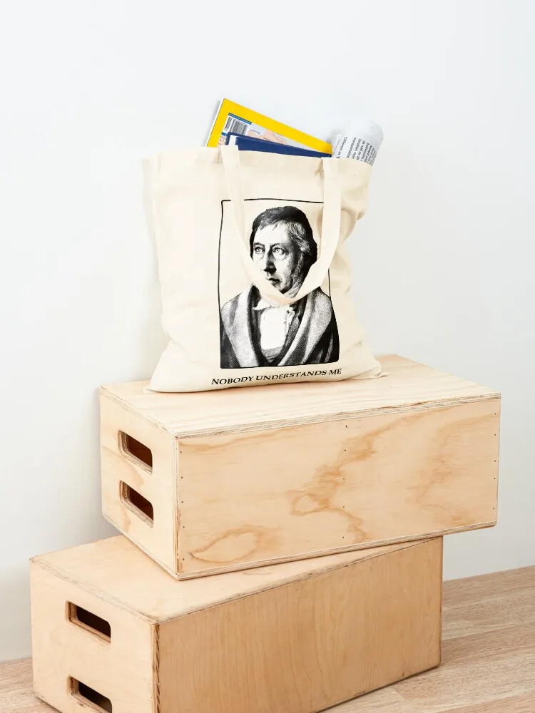 Hegel - Nobody Understands Me - Funny Philosopher Tote Bag Shopper handbag Customizable tote bag Handbags Cloth bags