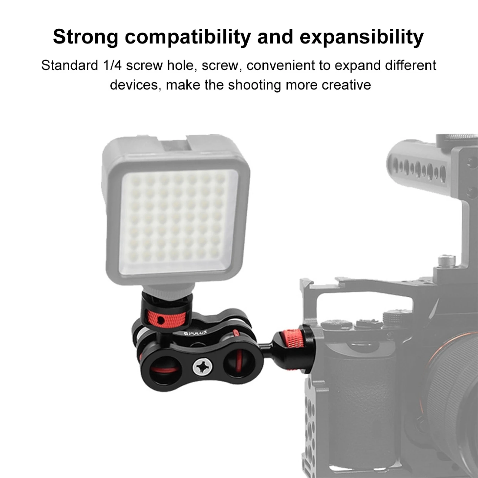 PULUZ Magic Arm Bracket Mount 1/4 inch Ball Head Magic Arm For SLR Camera Tripod Cage Rig LED Video Light Microphone