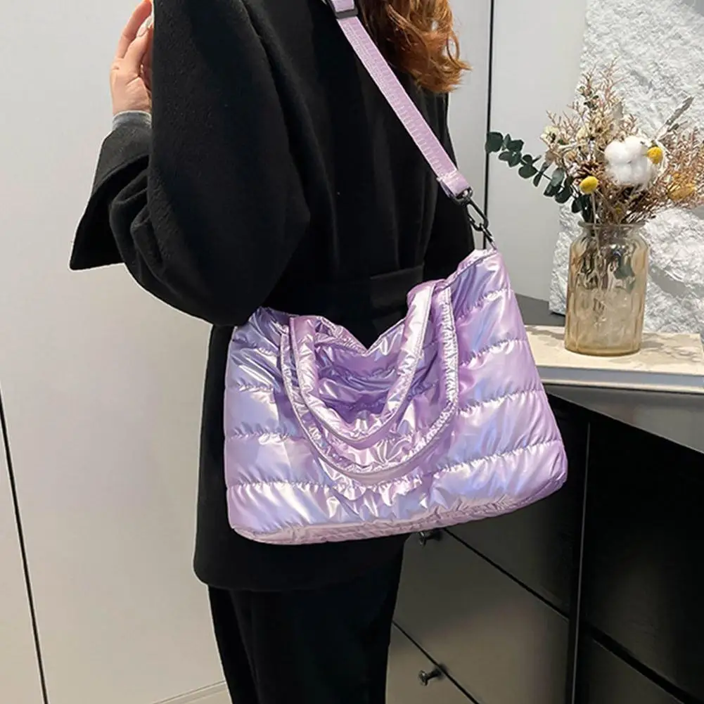 Damen-Umhängetasche aus Baumwolle mit Stickerei-Detail, Einzel-Schulter-Handtasche, Modisches Herbst-Winter-Design mit Glanzoberfläche – Detail 39