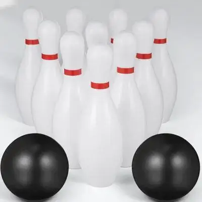 1 комплект, забавный набор для боулинга для молодежи, 5,9 дюйма, полированные булавки, 2,7 дюйма, черные шарики, улучшающие навыки наблюдения, активность в помещении