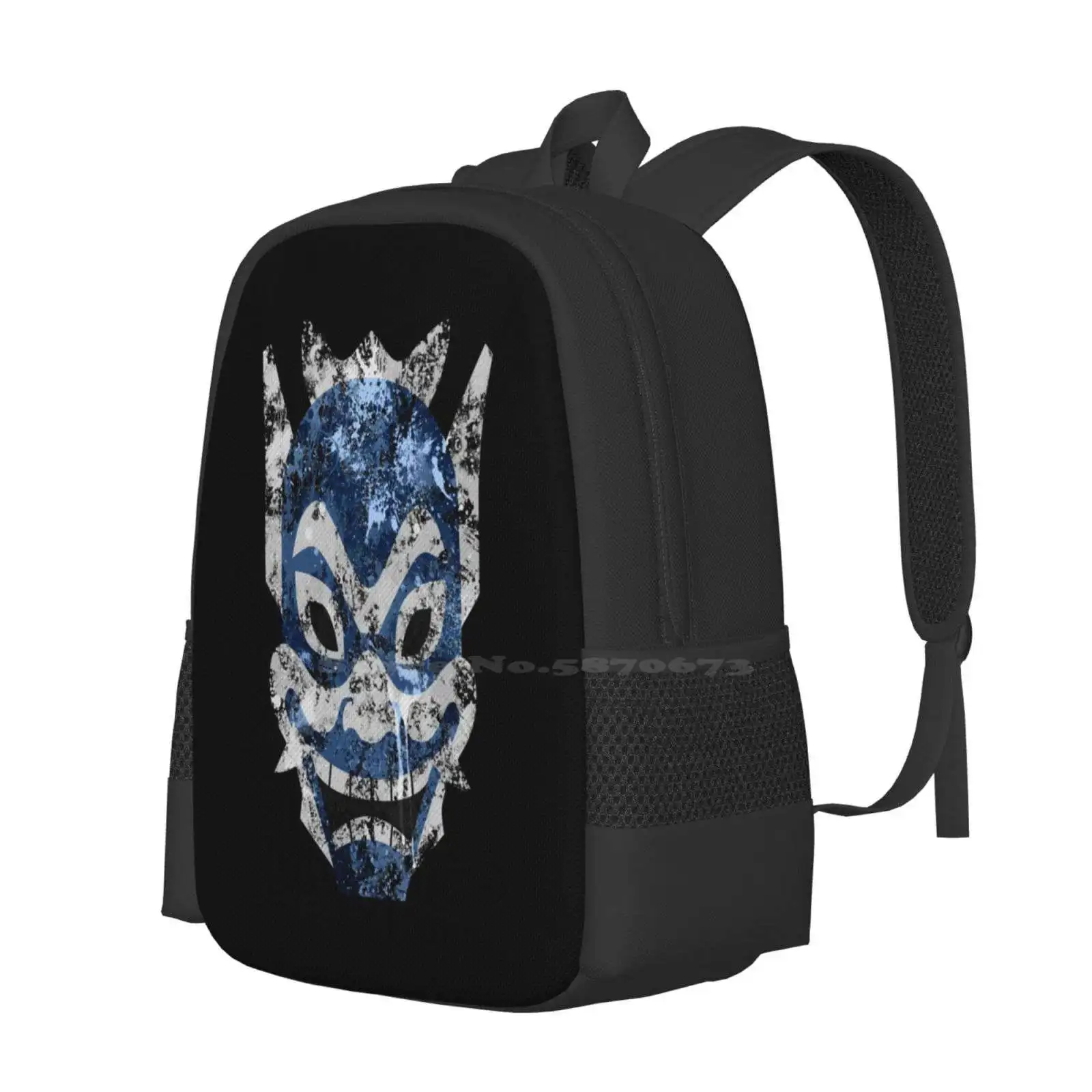 Blue Spirit Splatter Hot Sale Backpack Fashion Bags The Last Airbender Blue Spirit Zuko Prince Nation Kingdom Tribe Nomads