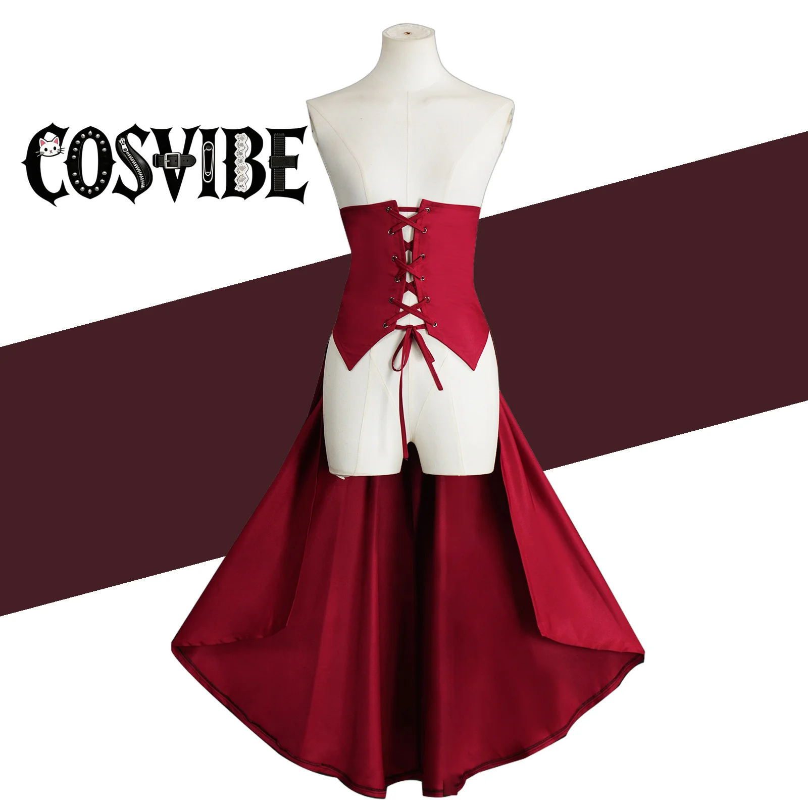 

Women's Gothic Punk Waist-Up Bandage Skirt Lolita Halloween Costume Irregular A-Line Mini Skirt for Special Occasions