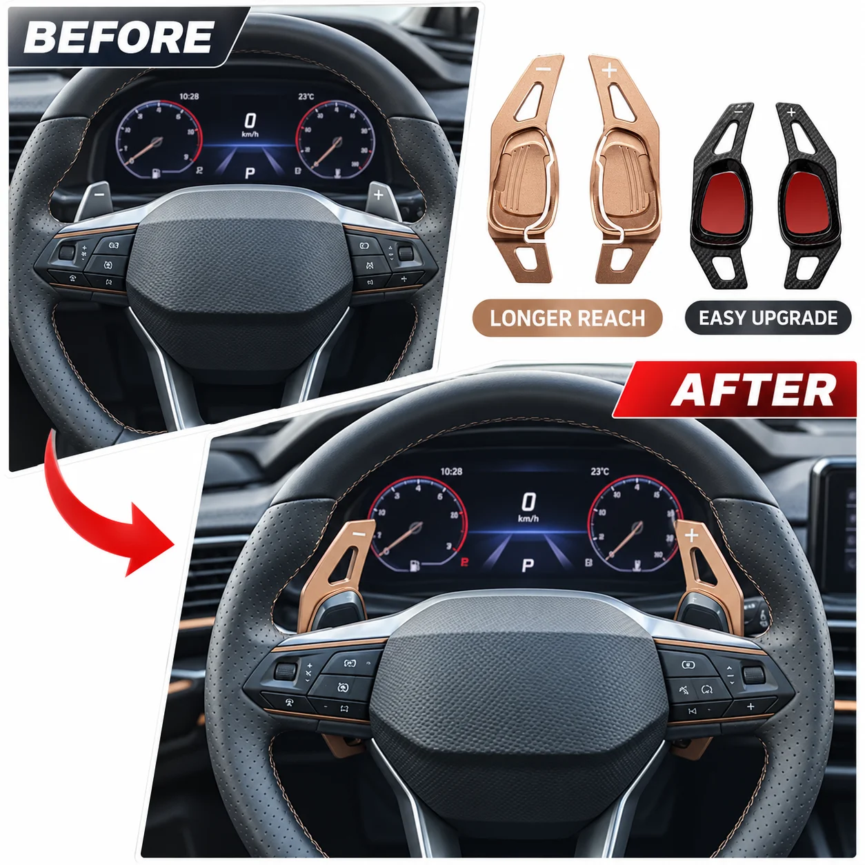 2026 New Shifter Paddles For Cupra Formentor 2019 Cupra Ateca Leon e-Hybrid Car Steering Wheel DSG Gear Extend Accessories