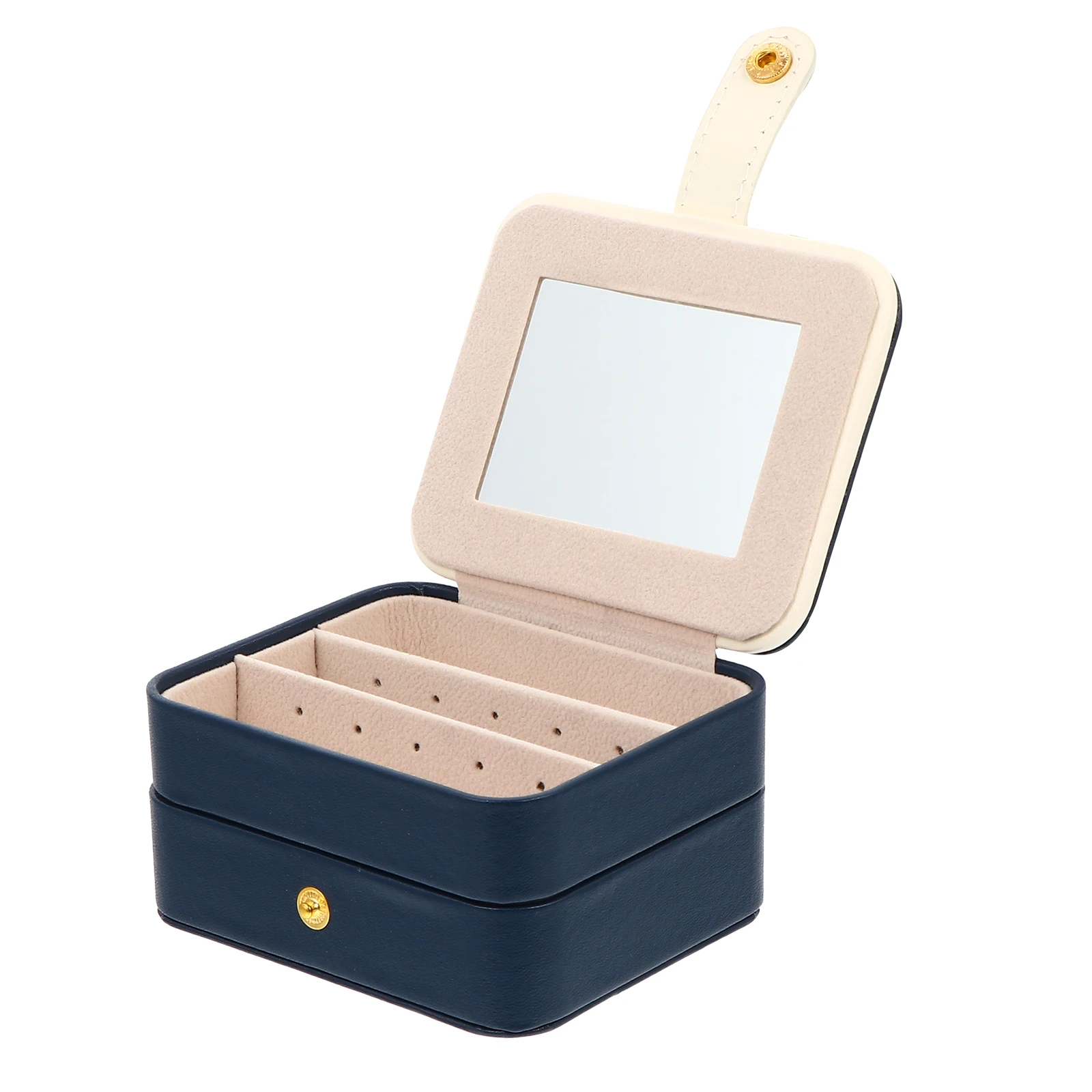 Portable Multi layer Jewelry Box Blue Plastic PU 3 Layers Necklace Bracelet Earring Storage ganizer Travel Case Display