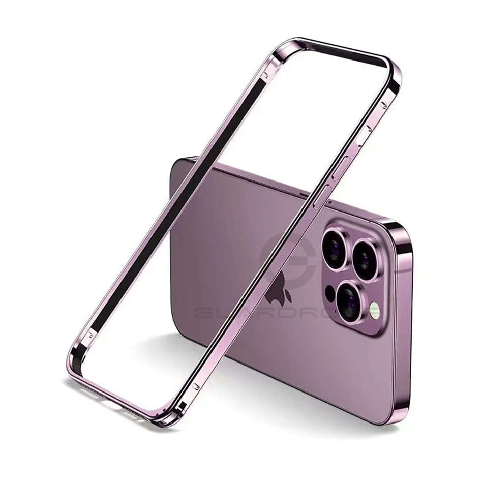 Luxury Light Aluminum Metal Frame For iPhone 12 13 14 Plus 15 16 17 18 Pro Max Bumper Case Thin Alloy Protect Back Accessories