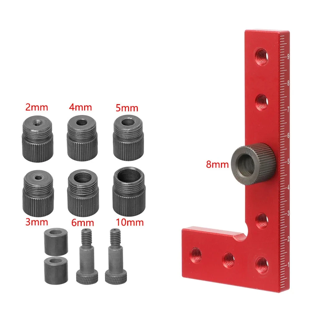 Imagem -06 - Square Dowel Jig Self-centering Line Scriber Ferramentas de Madeira Guia de Perfuração para Furos Retos Ferramenta Center Finder 210 mm