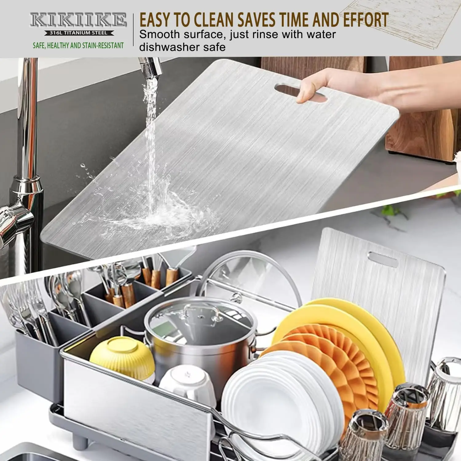 3-Piece Titanium Cutting Board Set: Durable, Non-Stick, Easy Clean for Kitchen (S/M/L)