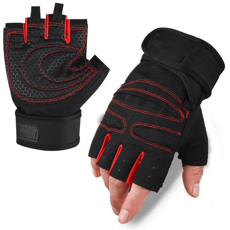 

Тактические перчатки с половиной пальца и поддержкой запястья, противоскользящая защита от мозолей для езды на велосипеде, рыбалки, тренажерного зала, тренировок с гантелями