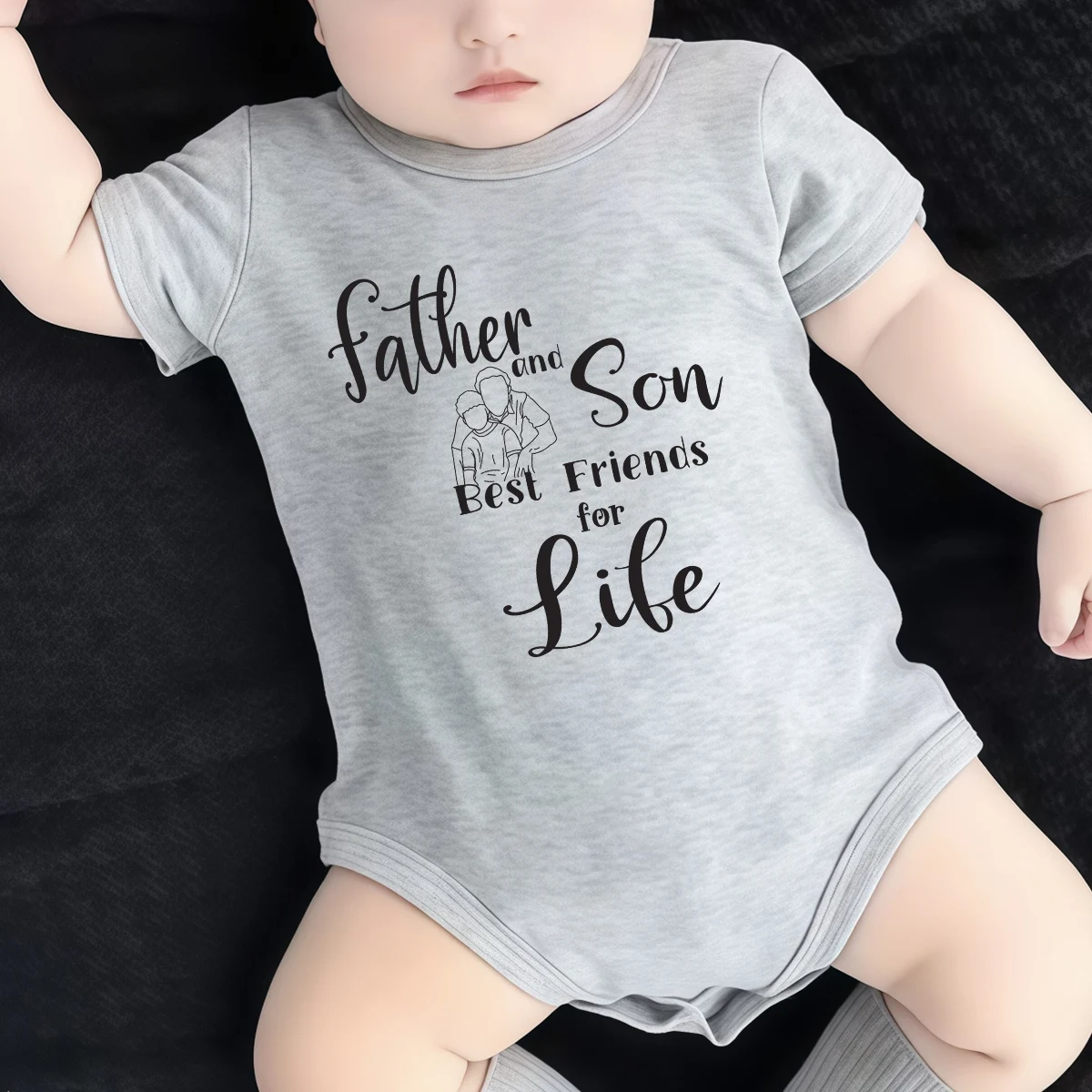 

100% Cotton Onesie Dad Is Best Friend For Life Print Bodysuit Comfortable Cloth for Baby Jumpsuit for 0 To 12 Months Newborn