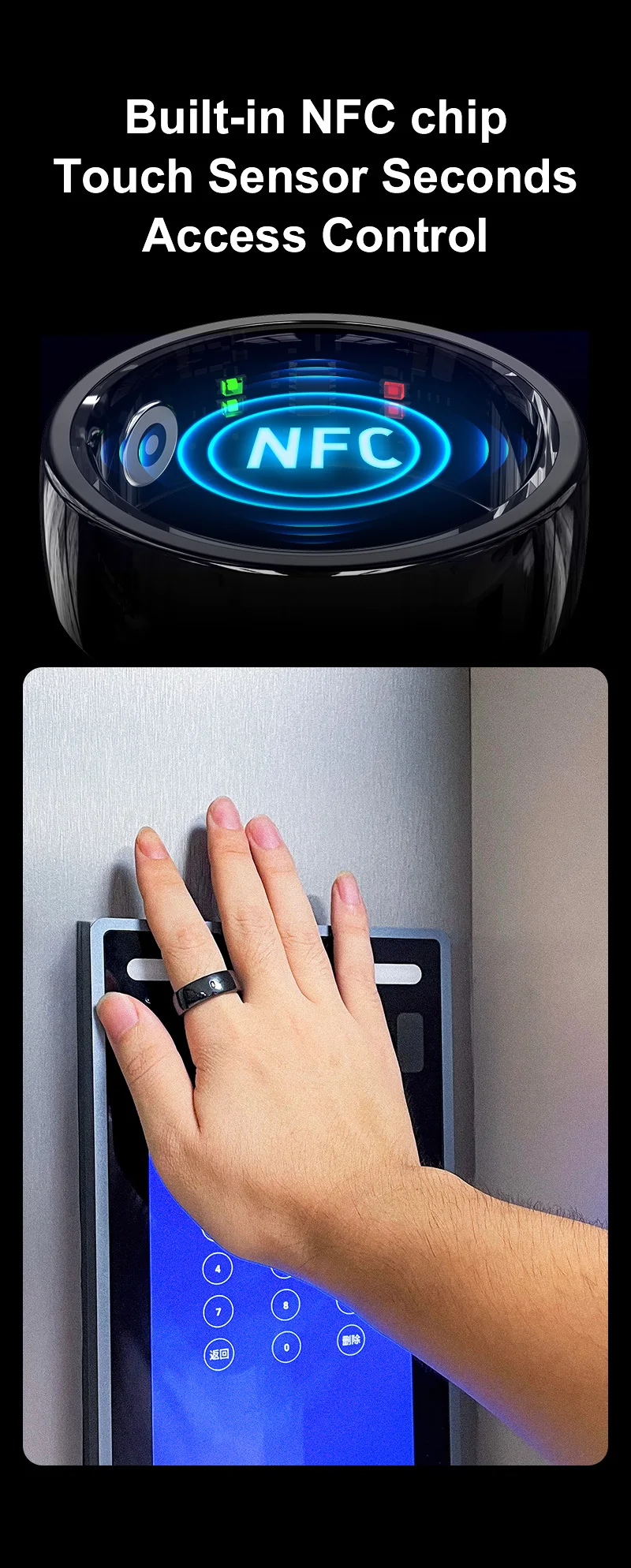 R05 BT Smart Ring 5ATM Waterproof Ceramic NFC Men Women Health Tracker Sleep Stress Monitor Blood HeartRate Multi Sport Mode