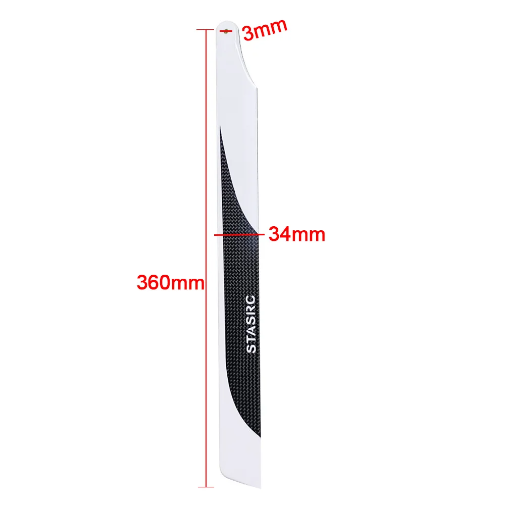XAERO 360MM カーボンファイバーメインローターブレード アライン T-REX 450 480 450L 450L ドミネーター DFC ヘリコプター RC パーツ用