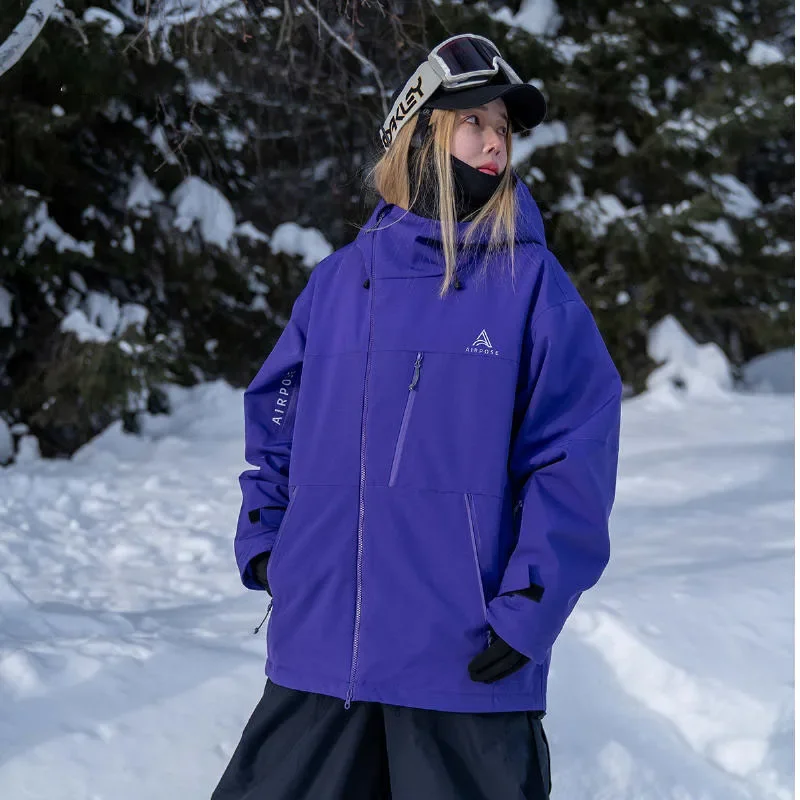 

New 3L Loose Fitting Snowboarding Jackets 2025 Women Ski Clothes Tops Winter Warm Windproof Skiing Overcoats Clothing for Men