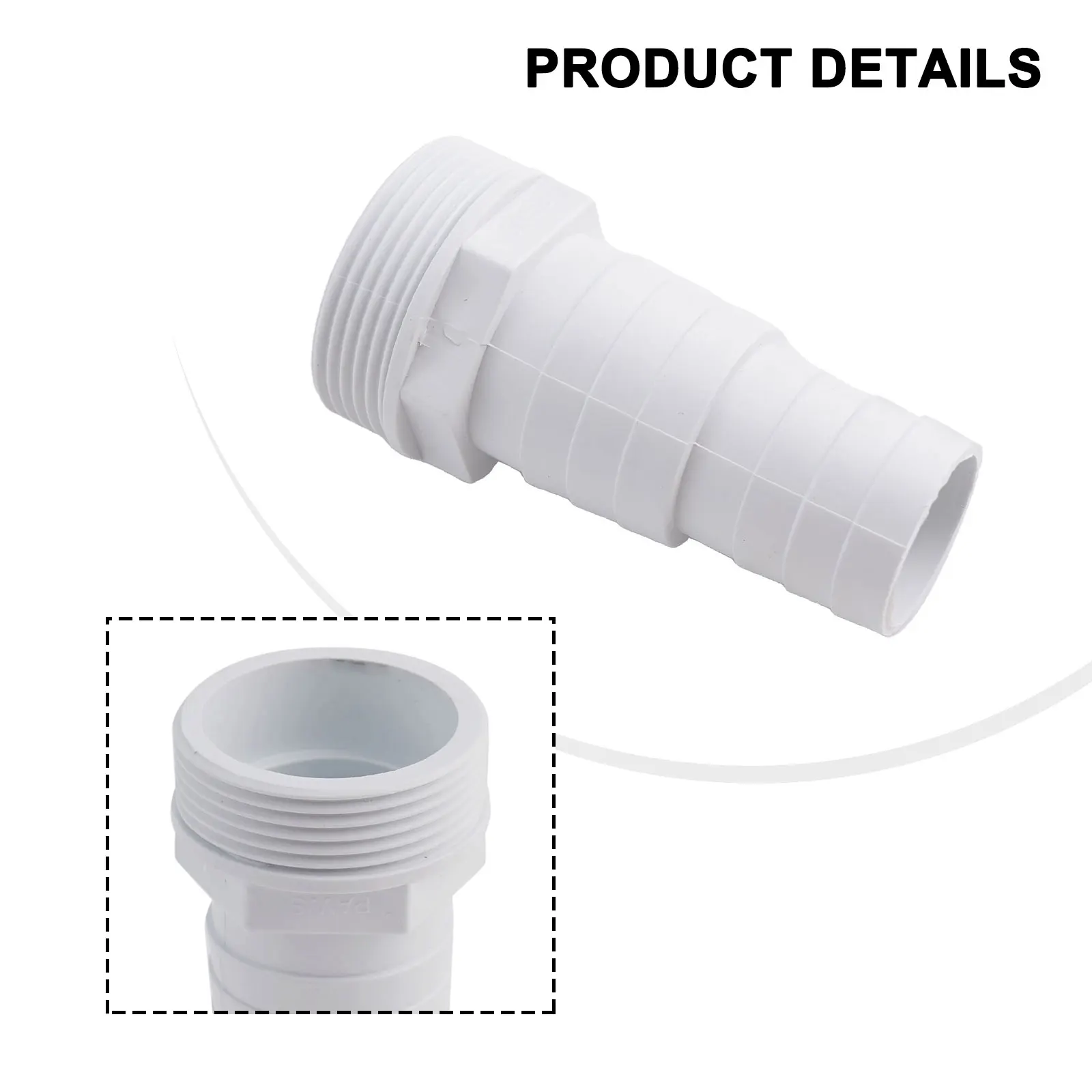 ABS 1.5 Inch Thread Spare Hose Nozzle For Swimming Pool Hoses With Diameter 32-38mm For SPX1091Z7/SPX1091Z4 9.5*4.5*3 Cm White