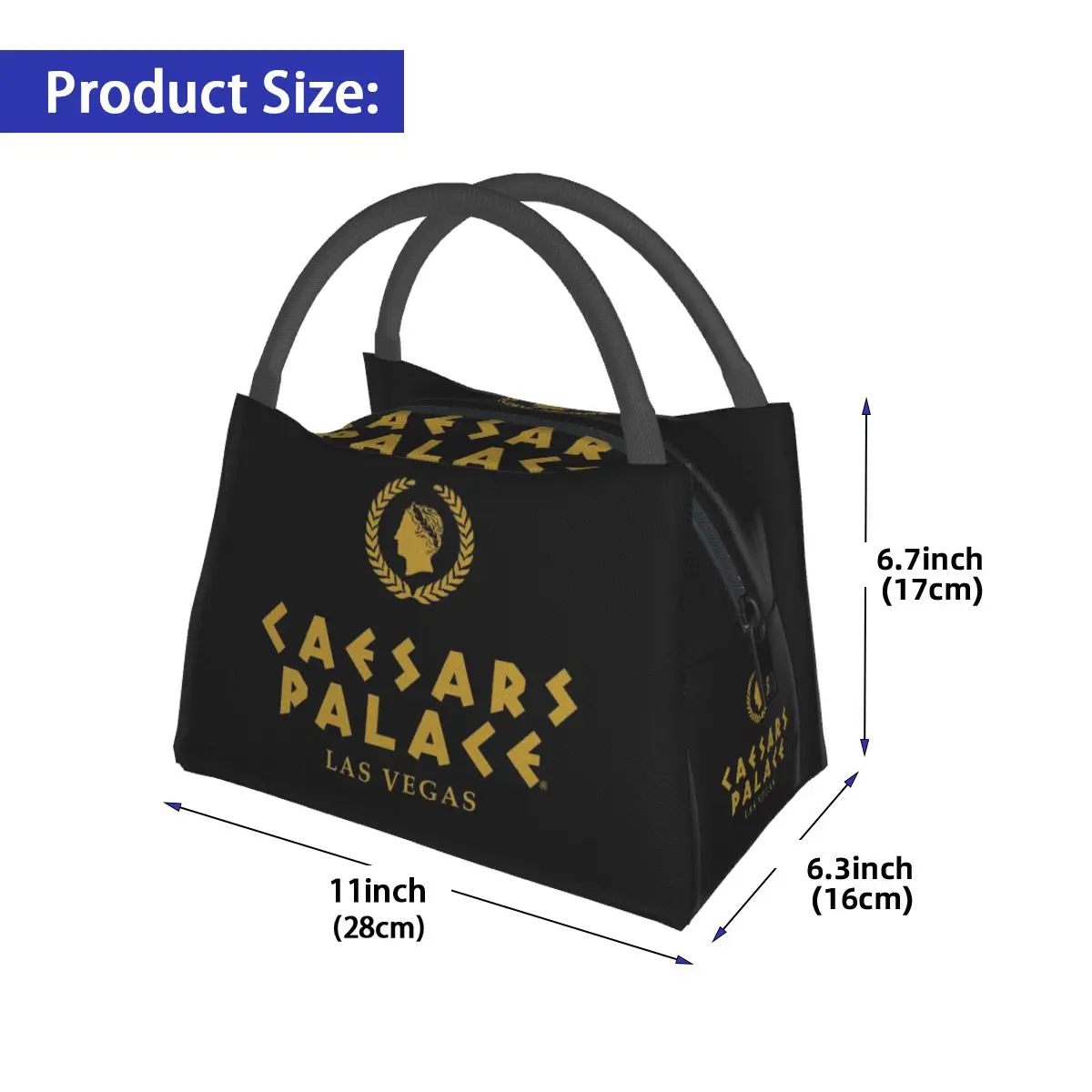 Caesars Palace Lunch Bags Insulated Bento Box Leakproof Lunch Tote Picnic Bags Cooler Thermal Bag for Woman Student School