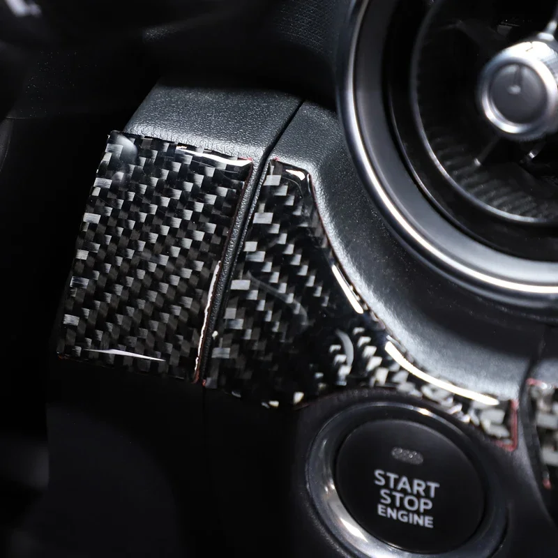 For 2016-2023 Mazda MX-5 Soft Carbon Fiber Car Center Control Dashboard Decorative Strip Sticker Car Interior Accessories 4Pcs