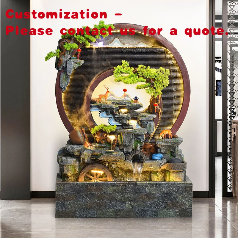 

custom.Large Curtain Wall Flowing Screen Entrance Decoration Office Feng Shui Company Club Opening Decoration WaterF