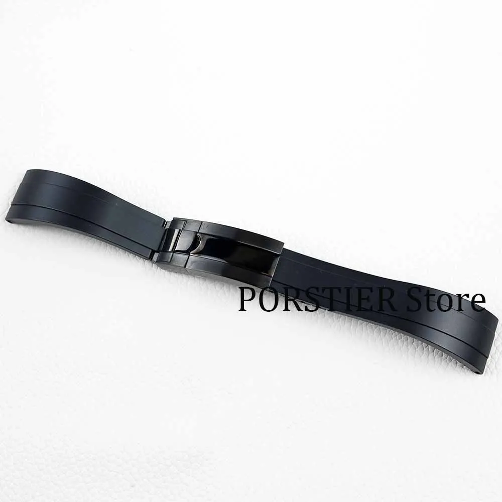 20MM rubber watchband Silver Black Rose Gold folding safety buckle for Submariner Yacht Daytona Oyster Date Explorer GMT watch