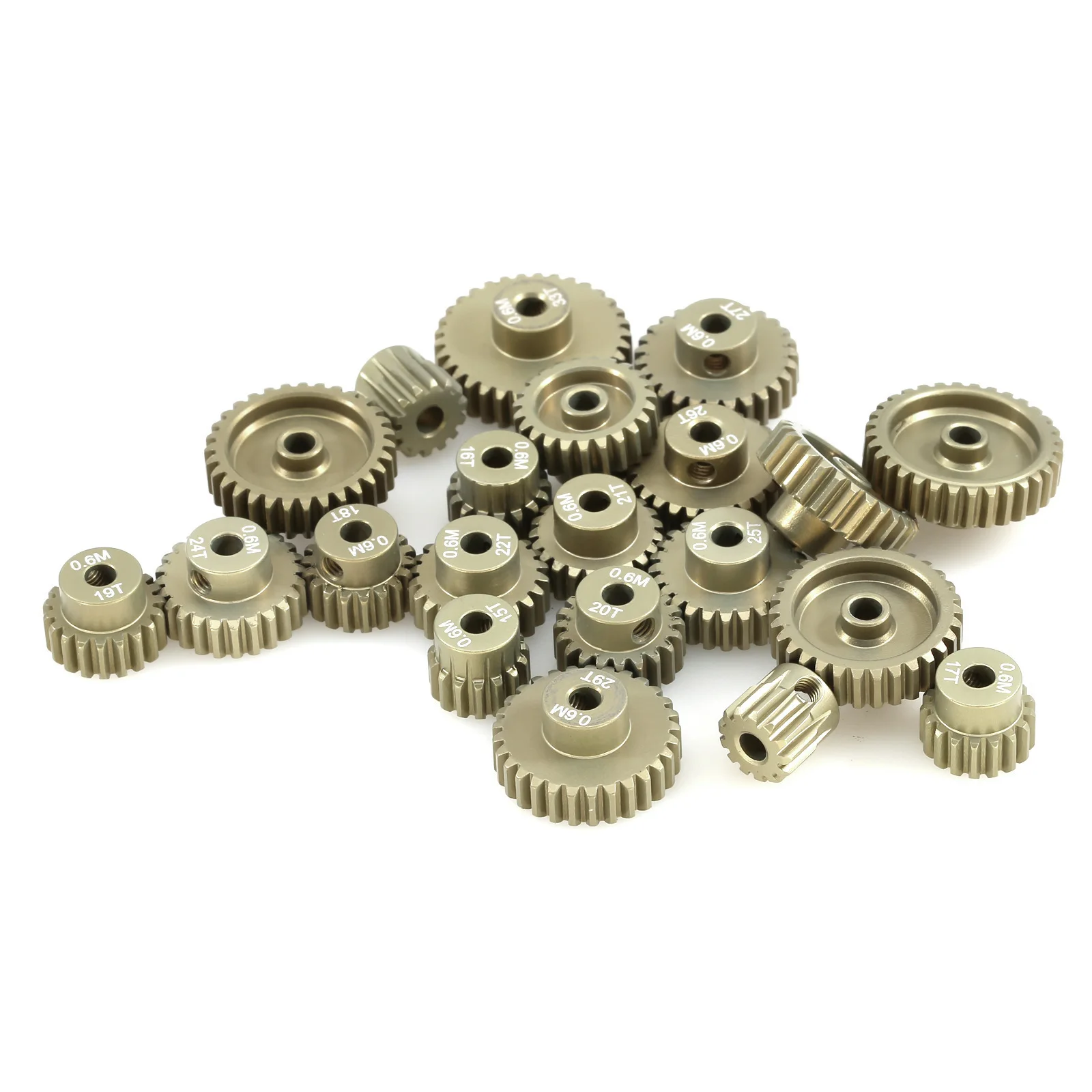 M06 mold 3.175 mm 13T 15T 17T 18T 20T 22T 24T 28T 30T 33T aluminum alloy pinion motor gears are used in the 110RC model