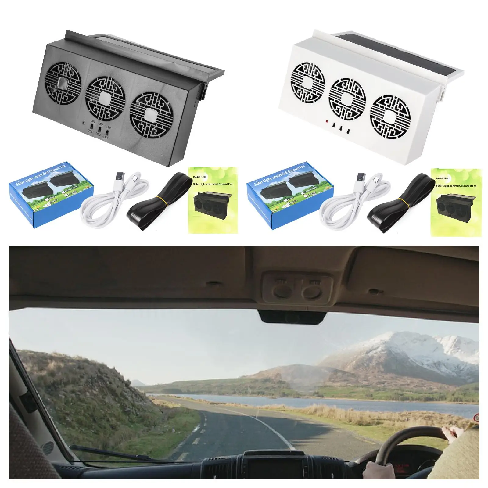 

Car Window Exhaust Fan Energy Saving Vehicle Ventilation Fan for Auto