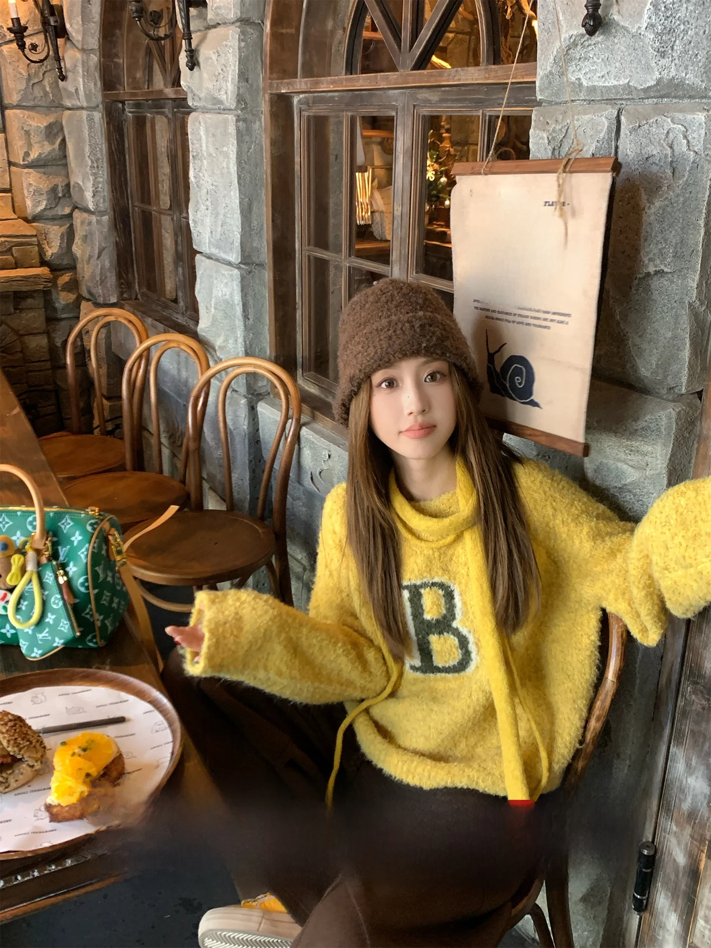 

MLS Trendy Women's Sweater Warm Fce Unique Beautiful Soft Floral Letter Pattern Long Sve round Ne Loose Fit Autumn Wi...