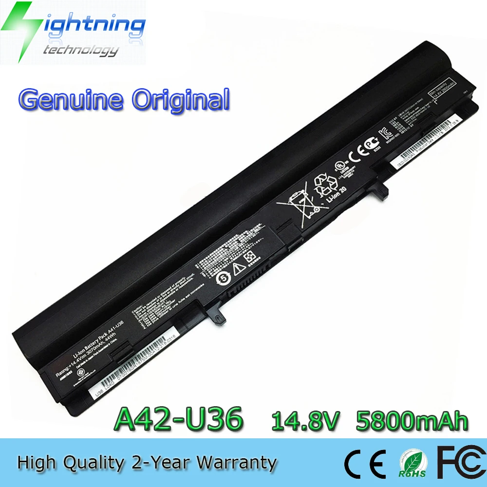 New Genuine Original A42-U36 14.8V 5800mAh Laptop Battery for Asus U36J U36K U36SD U36SG U82E U82U U84S X32U 8 Cell