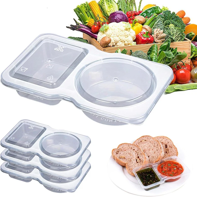 Disposable one-piece picnic barbecue sauce box, small seasoning cup with lid, soup bowl, chili oil dipping sauce, portable cup l