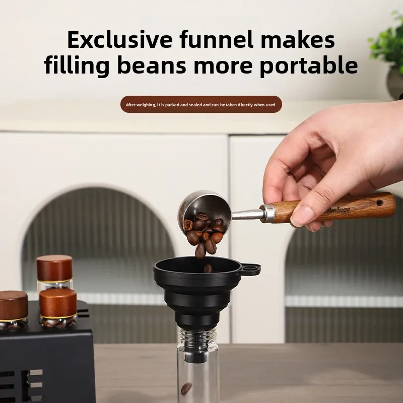 Portable Coffee Bean Storage Canister One-way Degas Valve Coffee Rest Jar Aroma Tasting Bottle Display Rack view 3