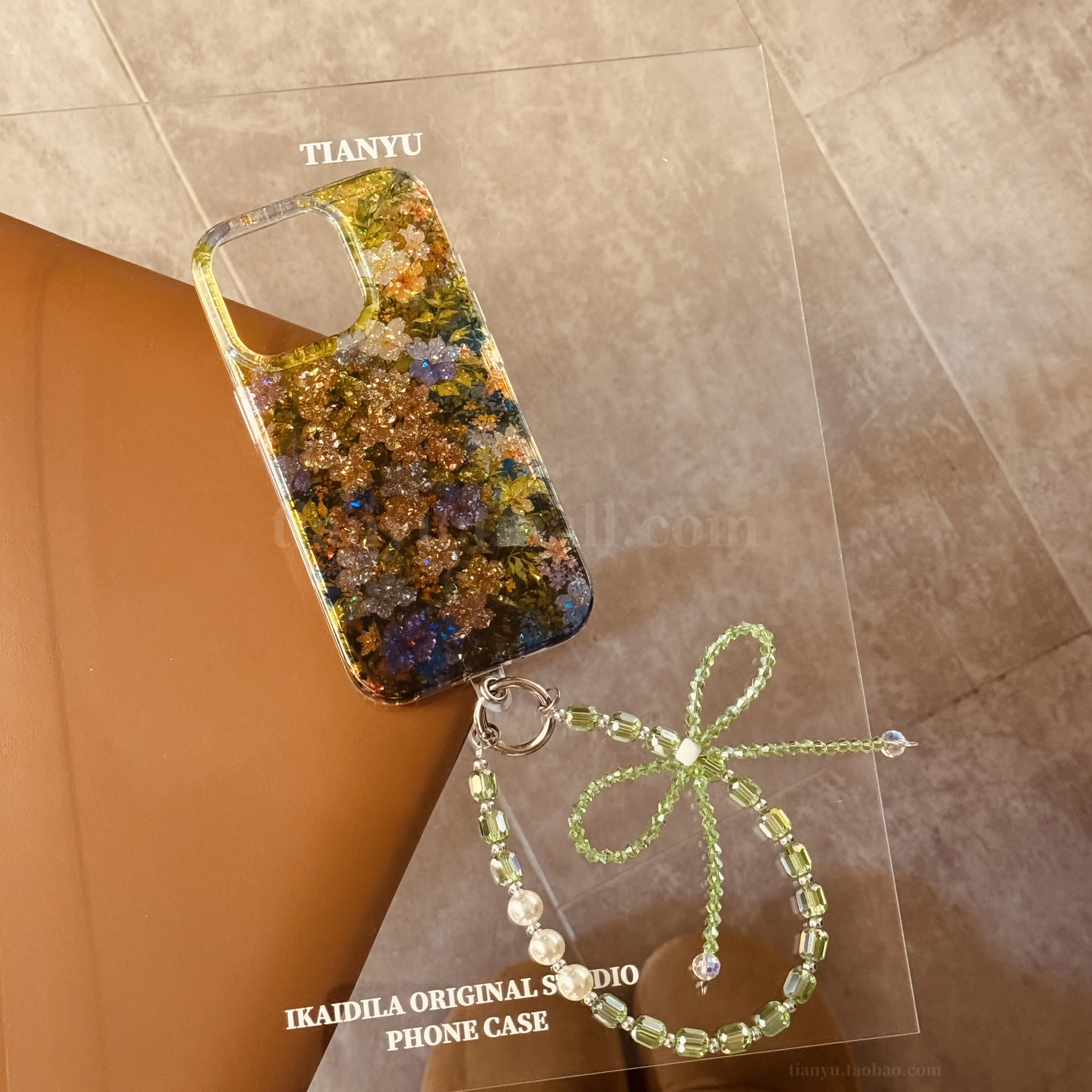 

Vintage glitter oil painting flowers for apple 16pro phone case iphone13/14/15 promax new bow chain niche hand carry drop case